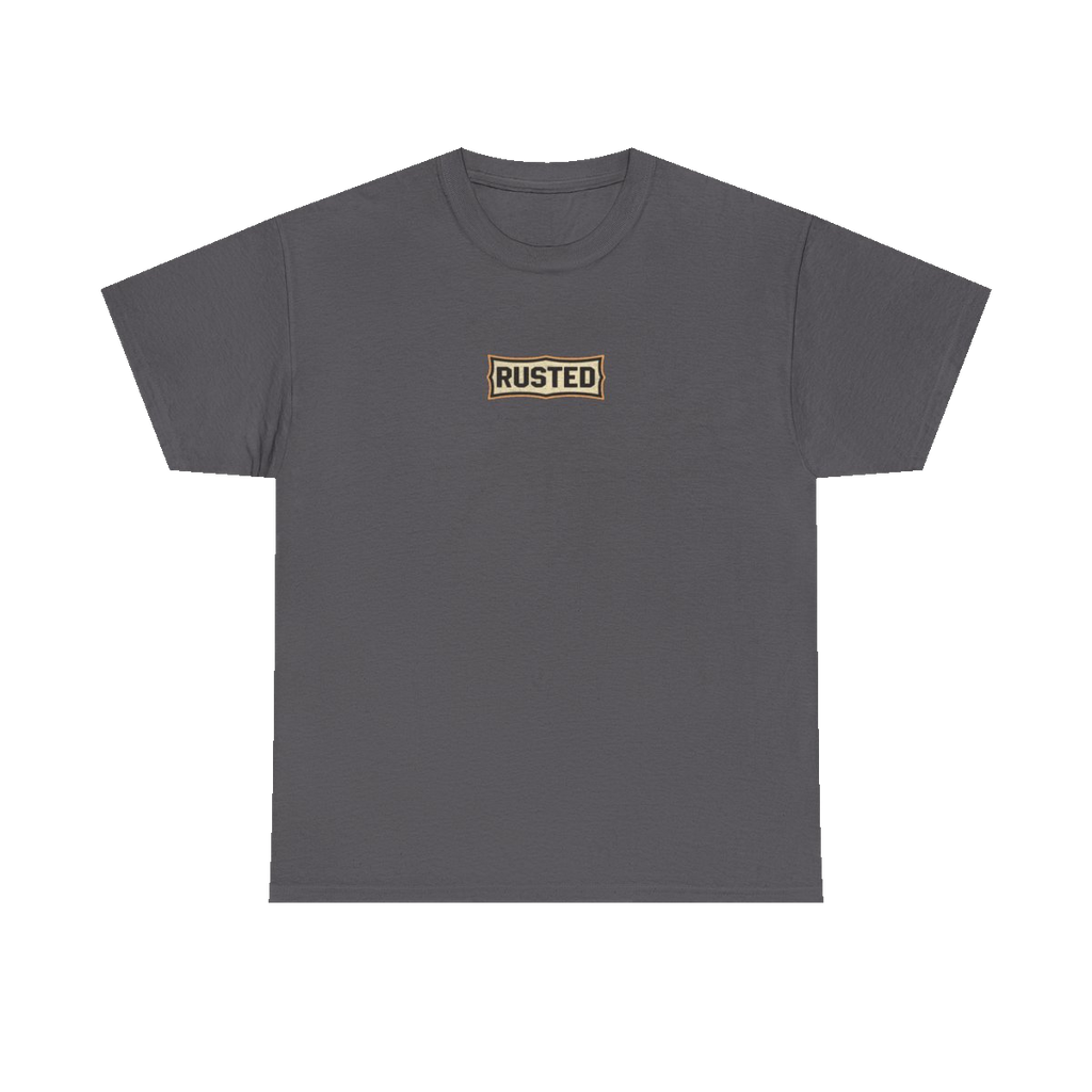 RESPECT THE IRON chest badge on a charcoal tee