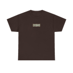 TRUST THE RUST chest badge on a dark chocolate tee