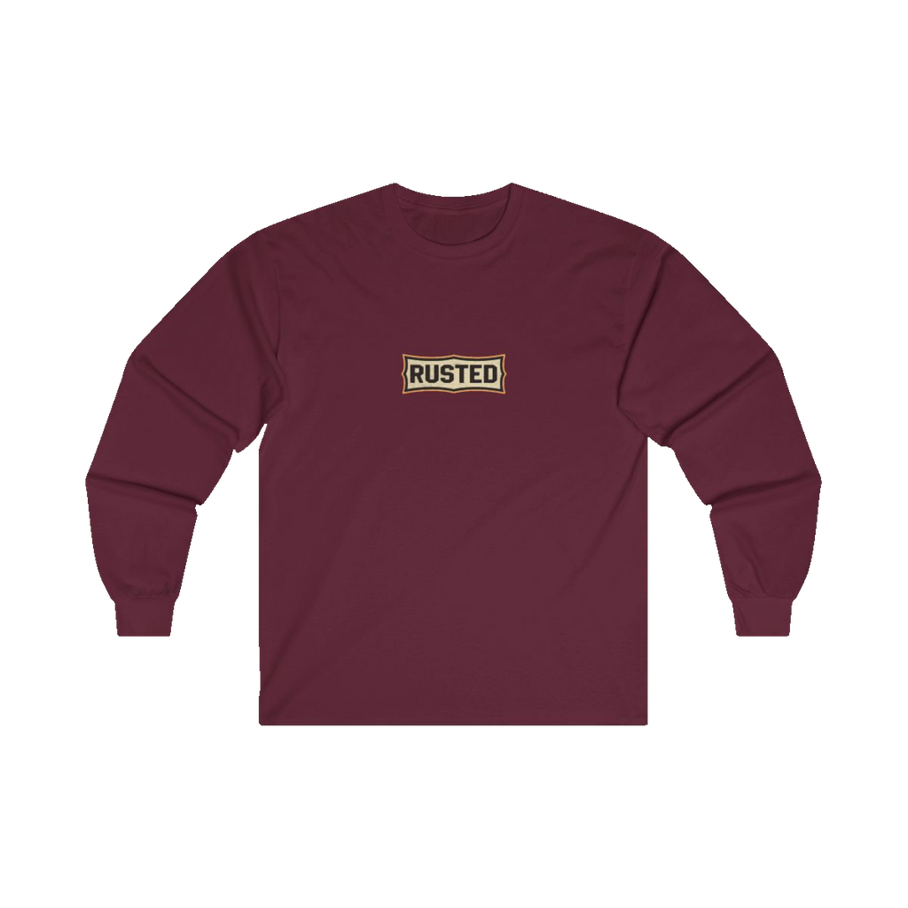 RESPECT THE IRON chest badge on a maroon long sleeve