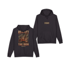 RESPECT THE IRON crawler crane black hoodie, front and back