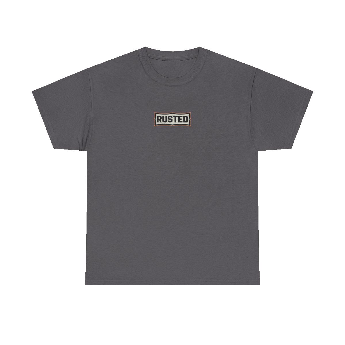 RESPECT THE IRON chest badge on a charcoal tee