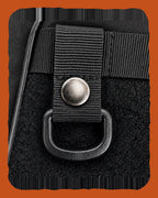 D-ring and snap on the velcro attachment field