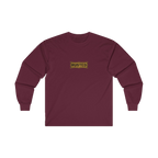 TRUST THE RUST chest badge on a maroon long sleeve