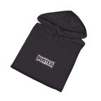 Folded black TRUST THE RUST steam roller hoodie