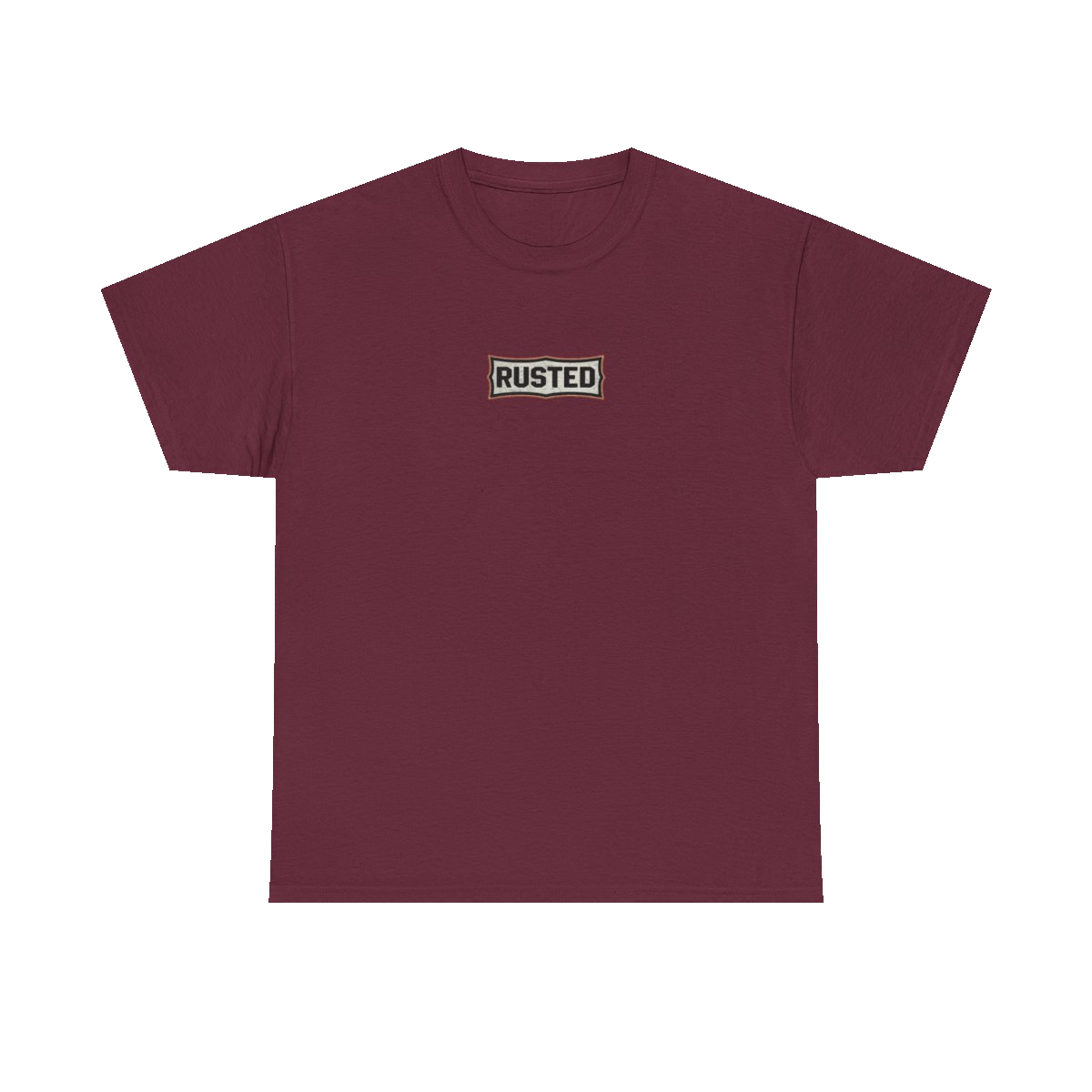 RESPECT THE IRON chest badge on a maroon tee