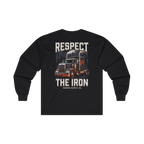 RESPECT THE IRON conventional semi back print on a black long sleeve