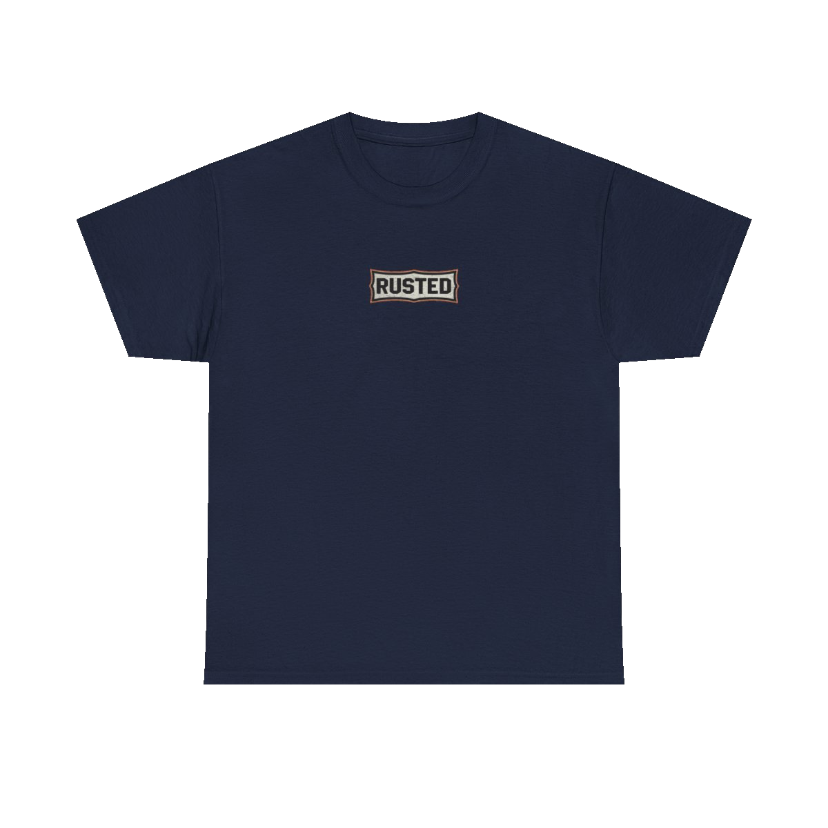 RESPECT THE IRON chest badge on a navy tee