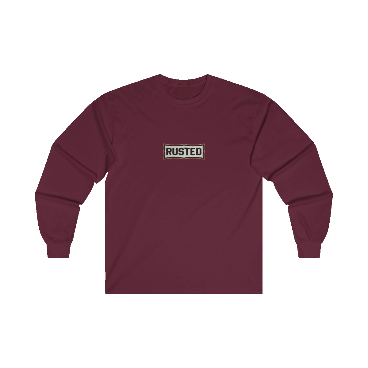 RESPECT THE IRON chest badge on a maroon long sleeve