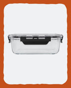 RUSTED Crew Container Large, straight-on side profile showing the glass depth and the black flip clamp
