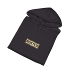 Folded black RESPECT THE IRON crawler dozer hoodie