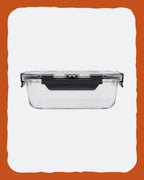 RUSTED Crew Container Medium, straight-on side profile showing the glass depth and the black flip clamp