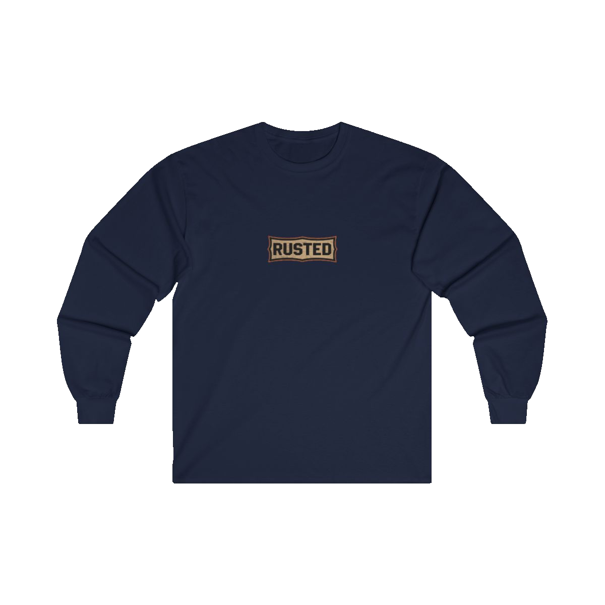 RESPECT THE IRON chest badge on a navy long sleeve