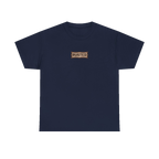 TRUST THE RUST chest badge on a navy tee