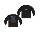 TRUST THE RUST steam roller black long sleeve, front and back