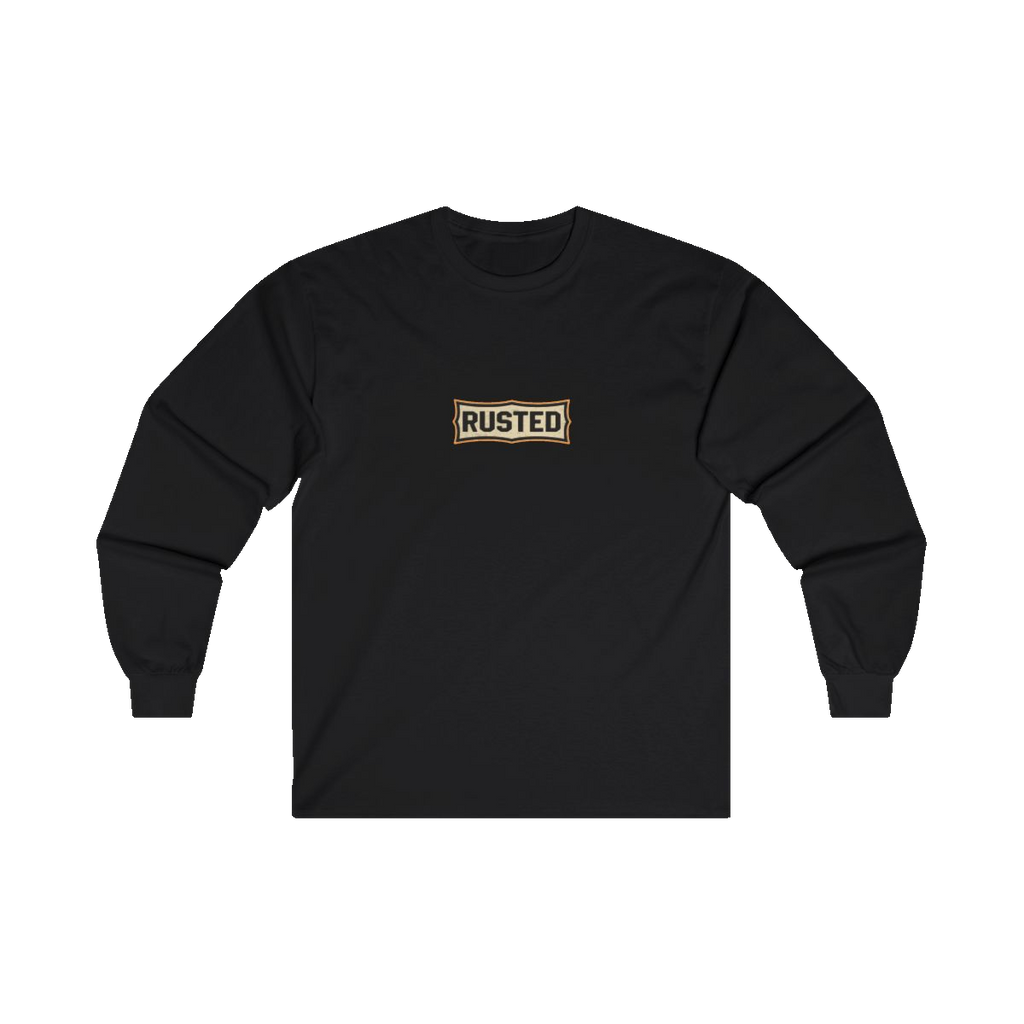 RESPECT THE IRON chest badge on a black long sleeve