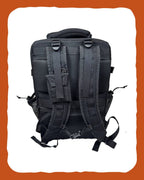 RUSTED Crew Pack back panel with padded shoulder harness and mesh back