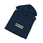 Folded navy RESPECT THE IRON conventional semi hoodie