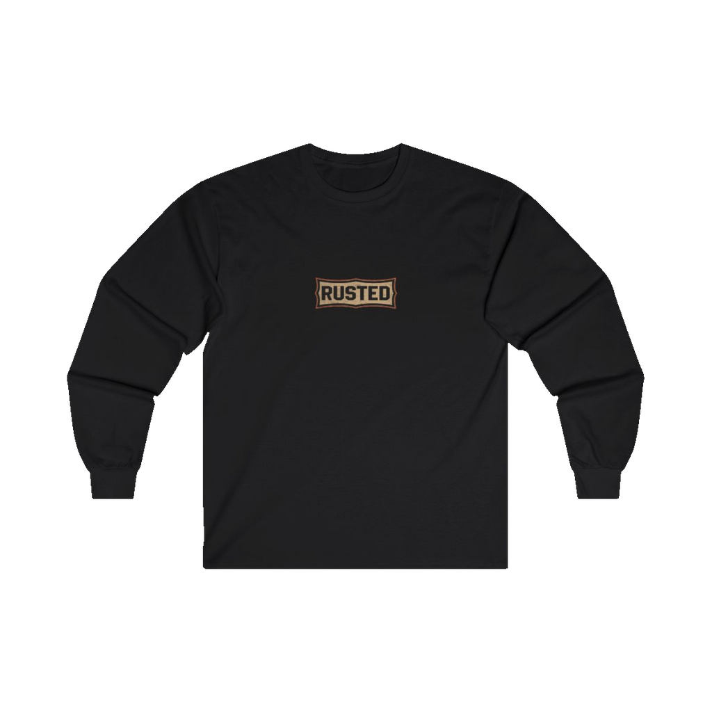 RESPECT THE IRON chest badge on a black long sleeve