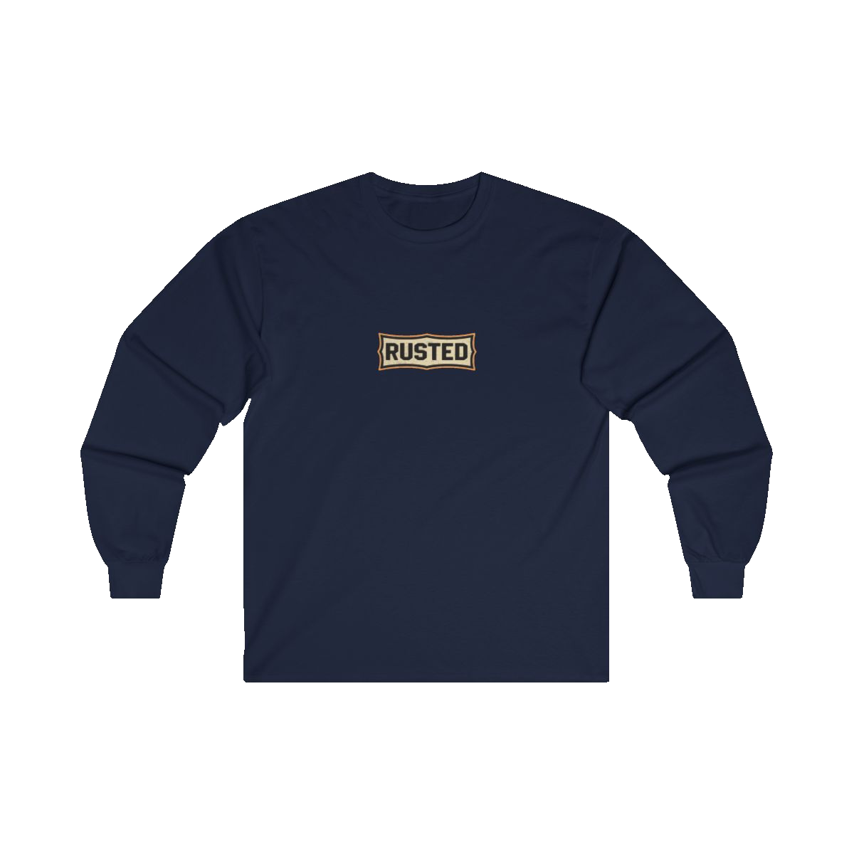 RESPECT THE IRON chest badge on a navy long sleeve