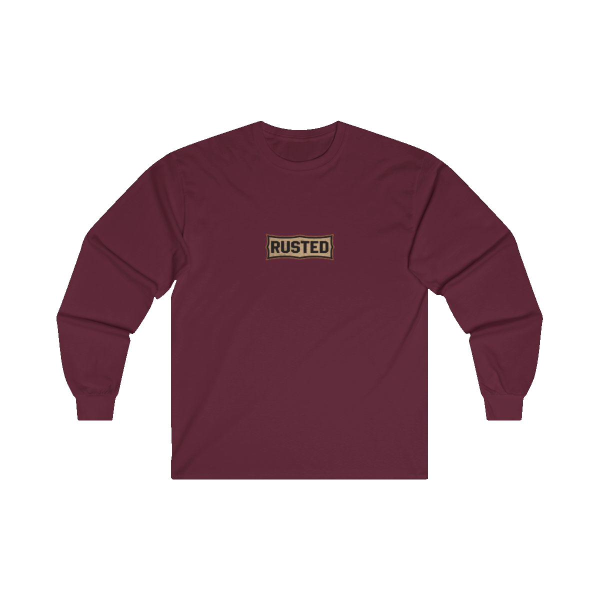 RESPECT THE IRON chest badge on a maroon long sleeve