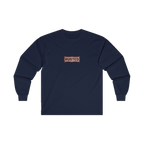 TRUST THE RUST chest badge on a navy long sleeve