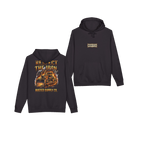 RESPECT THE IRON crawler dozer black hoodie, front and back