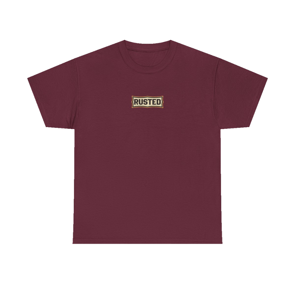 RESPECT THE IRON chest badge on a maroon tee