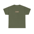 RESPECT THE IRON chest badge on a military green tee