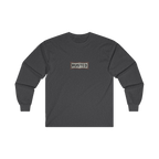RESPECT THE IRON chest badge on a dark heather long sleeve