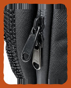Zip pulls and mesh side pocket on the RUSTED Crew Pack