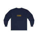 TRUST THE RUST chest badge on a navy long sleeve