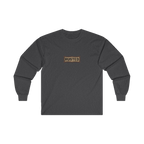 RESPECT THE IRON chest badge on a dark heather long sleeve