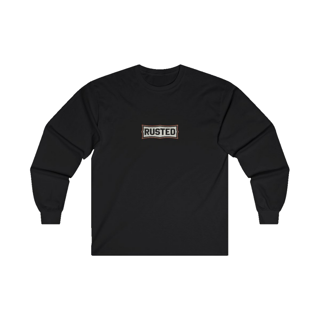 RESPECT THE IRON chest badge on a black long sleeve