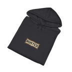 Folded charcoal heather RESPECT THE IRON crawler dozer hoodie