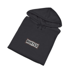Folded charcoal heather TRUST THE RUST steam roller hoodie