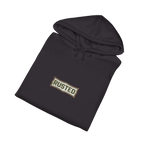 Folded black TRUST THE RUST cable dozer hoodie
